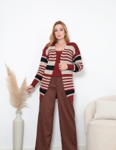 TWIN SET COLOR - MARSALA/BEGE/PRETO