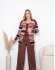 TWIN SET COLOR - MARSALA/BEGE/PRETO