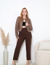 CASACO RAYON ESCAMAS - MARROM