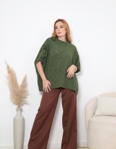 PONCHO MOUSSE FLOR REMOVÍVEL - VERDE