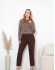 BLUSA RAYON ANIMAL PRINT - MARROM